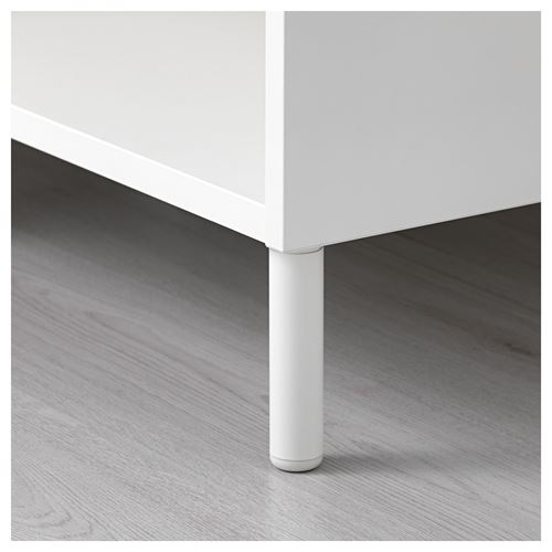 IKEA - LATTHET, leg, white/stainless steel colour, 11 cm