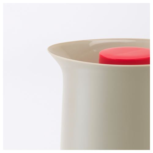 IKEA - BEHÖVD, vacuum flask, beige-red, 1 l