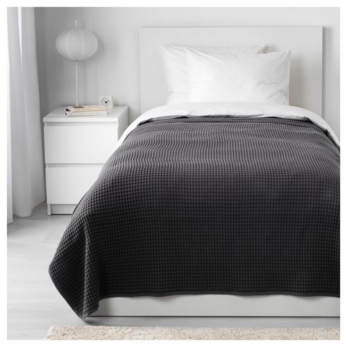 IKEA - VARELD, bedspread/blanket, dark grey, 150x250 cm