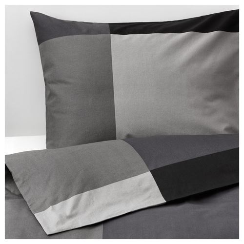 IKEA - BRUNKRISSLA, single duvet cover sets, black, 150x200/50x60 cm