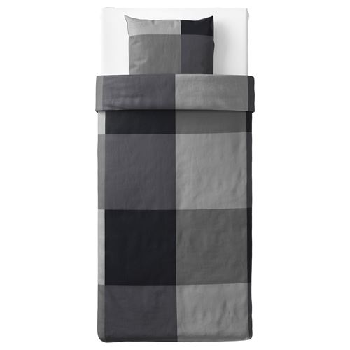 IKEA - BRUNKRISSLA, single duvet cover sets, black, 150x200/50x60 cm