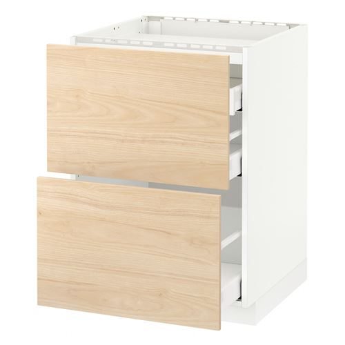 IKEA - METOD/MAXIMERA, cabinet for hob, ASKERSUND light ash effect, 60x60 cm