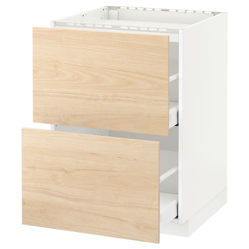 IKEA - METOD/MAXIMERA, cabinet for hob, ASKERSUND light ash effect, 60x60 cm