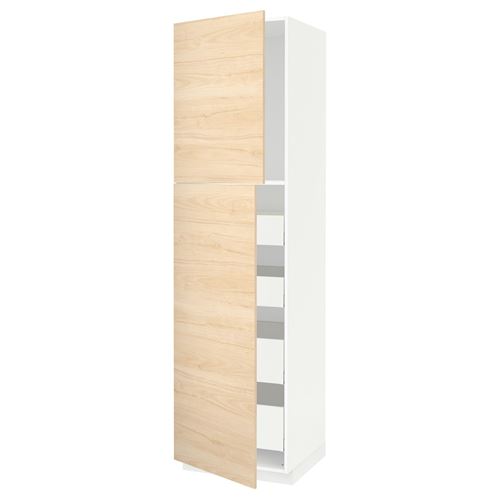 IKEA - METOD/MAXIMERA, kitchen high cabinet, ASKERSUND light ash effect, 60x60x220 cm