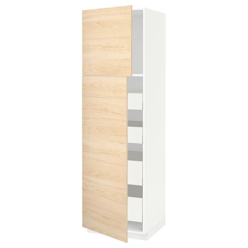 IKEA - METOD/MAXIMERA, kitchen high cabinet, ASKERSUND light ash effect, 60x60x200 cm