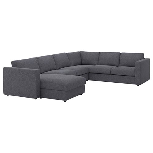 IKEA - VIMLE, 4-seat corner sofa and chaise longue, Gunnared medium grey