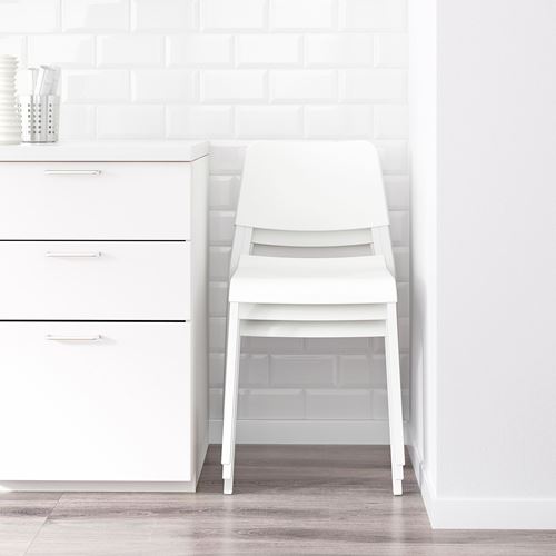 IKEA - MELLTORP/TEODORES, kitchen table set, white, 4 chairs