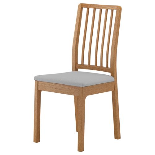 IKEA - EKEDALEN, döşemeli ahşap sandalye, meşe-orrsta açık gri