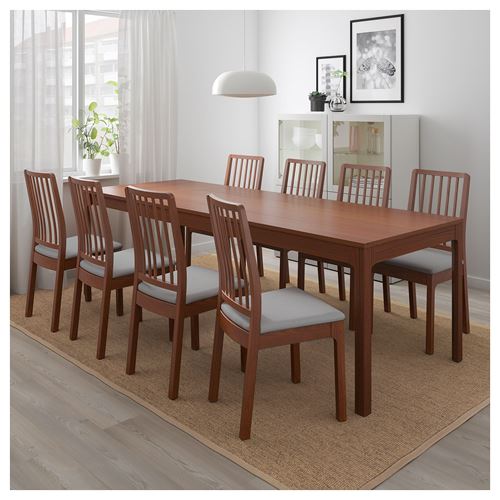 IKEA - EKEDALEN, extendable dining table, brown, seats 6-8