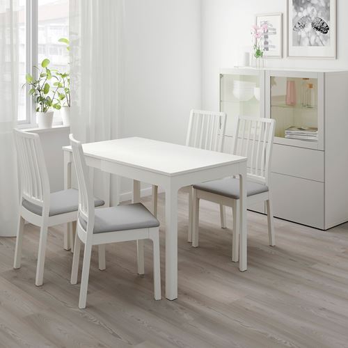 IKEA - EKEDALEN, kitchen table set, white/Orrsta light grey, 2 chairs