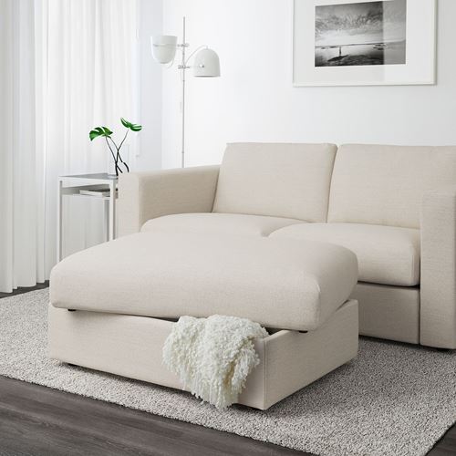 IKEA - VIMLE, pouffe with storage, Gunnared beige