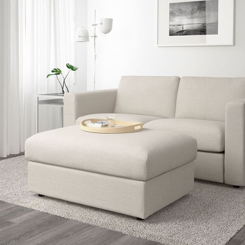 IKEA - VIMLE, pouffe with storage, Gunnared beige