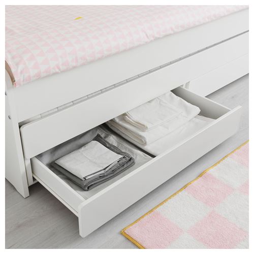 IKEA - SLAKT, karyola altı saklama alanı, beyaz, 90x200 cm