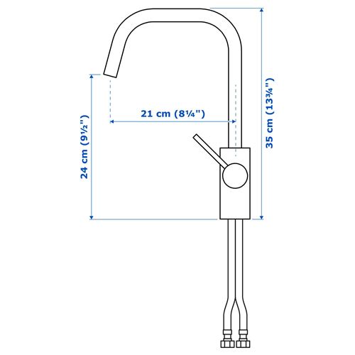 IKEA - ALMAREN, eviye bataryası, metal rengi