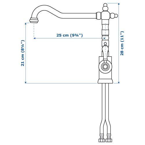 IKEA - GLITTRAN, sink tap, black, 28 cm