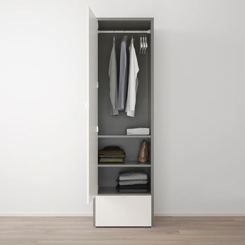 IKEA - VISTHUS, wardrobe, grey/white, 63x59x216 cm