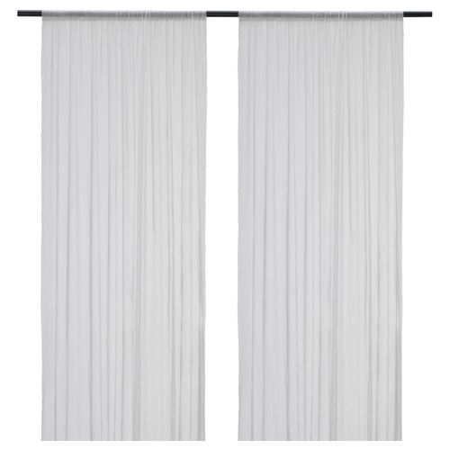 IKEA - HILDRUN, sheer curtains, 1 pair, white, 145x300 cm