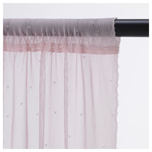 IKEA - HILDRUN, sheer curtains, 1 pair, pink, 145x300 cm