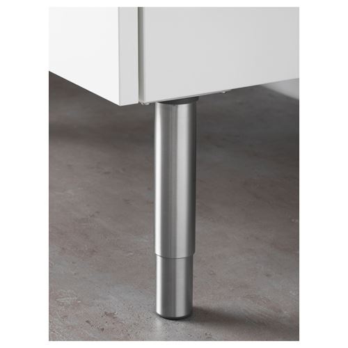 IKEA - GODMORGON, cabinet leg, stainless steel, 15/25 cm