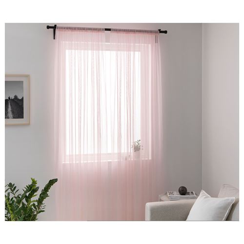 IKEA - HILDRUN, sheer curtains, 1 pair, pink, 145x300 cm