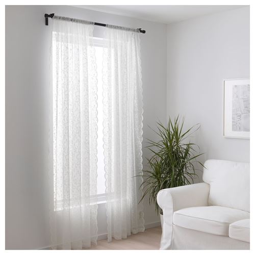 IKEA - LILLYANA, tül perde/2 kanat, beyaz, 145x300 cm
