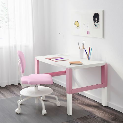 IKEA - PAHL, kid's desk, white/pink, 96x58 cm
