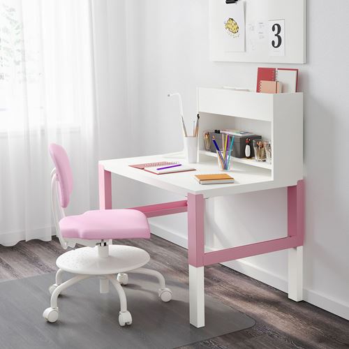 IKEA - PAHL, çocuk çalışma masası, beyaz-pembe, 96x58 cm