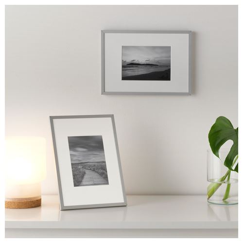 IKEA - LOMVIKEN, grey frame, aluminium, 21x30 cm