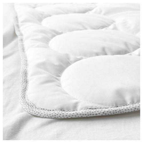 IKEA - LENAST, quilt for cot, white/grey, 110x125 cm