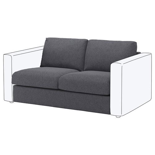 IKEA - VIMLE, cover for 2-seat section, Gunnared medium grey