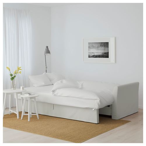 IKEA - HOLMSUND, 3-seat sofa-bed, orssta light white/grey