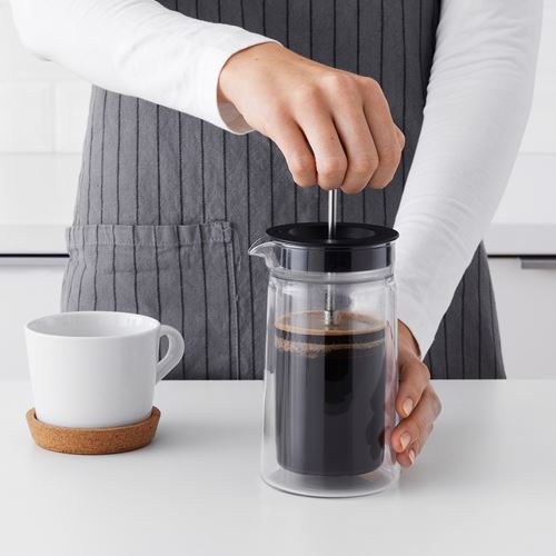 IKEA - EGENTLIG, french press, stainless steel/black, 0,3 l