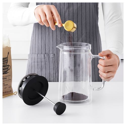 IKEA - EGENTLIG, french press, paslanmaz çelik-siyah, 0,9 lt