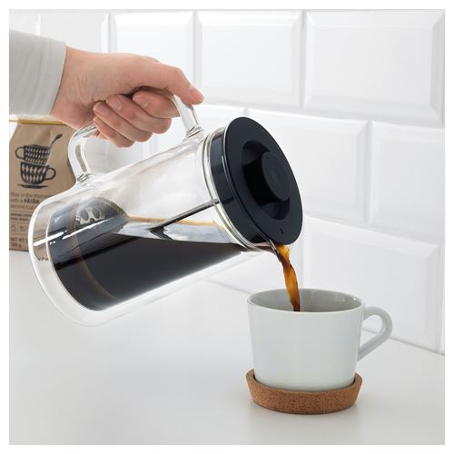 IKEA - EGENTLIG, french press, paslanmaz çelik-siyah, 0,9 lt