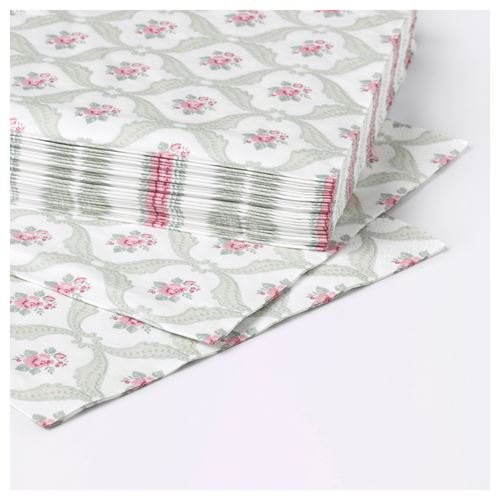 IKEA - FÖRVANTAD, patterned napkin, flower patterned, 33x33 cm