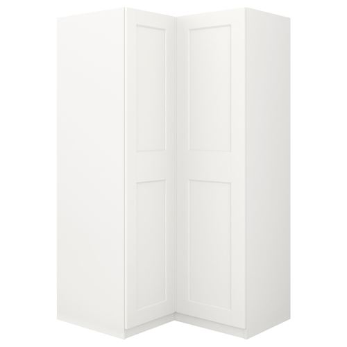 IKEA - PAX/GRIMO, PAX corner wardrobe, white, 111/111x201 cm