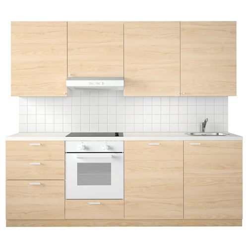 IKEA - METOD/MAXIMERA, kitchen storage combination, ASKERSUND light ash effect, 240x60x228 cm