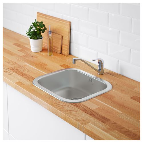 IKEA - FYNDIG/LILLVIKEN, single-bowl insert sink, stainless steel, 46x40 cm