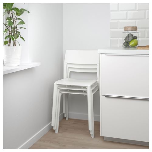 IKEA - VANGSTA/JANINGE, kitchen table set, white, 6 chairs