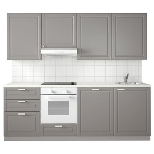 IKEA - METOD/MAXIMERA, kitchen storage combination, BODBYN grey, 240x60x228 cm