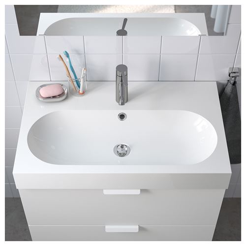 IKEA - BRAVIKEN, wash-basin, white, 80x49x10 cm