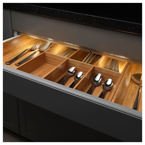 IKEA - OMLOPP, LED'li çekmece aydınlatması, alüminyum, 76 cm