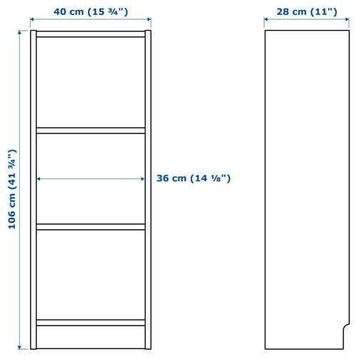 IKEA - BILLY/BOTTNA, bookcase, white stained oak veneer/beige, 40x28x106 cm