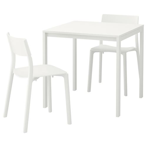 IKEA - MELLTORP/JANINGE, mutfak masası takımı, beyaz, 2 sandalyeli