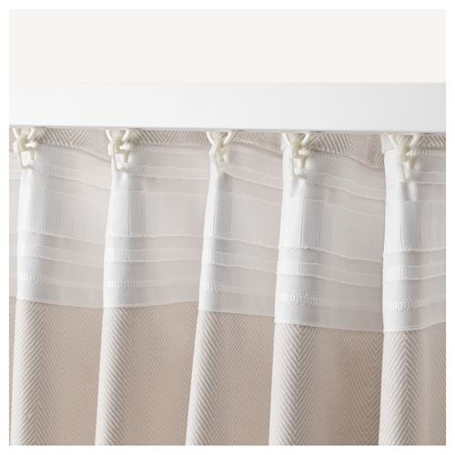 IKEA - TIBAST, background curtain, 1 pair, beige, 145x300 cm