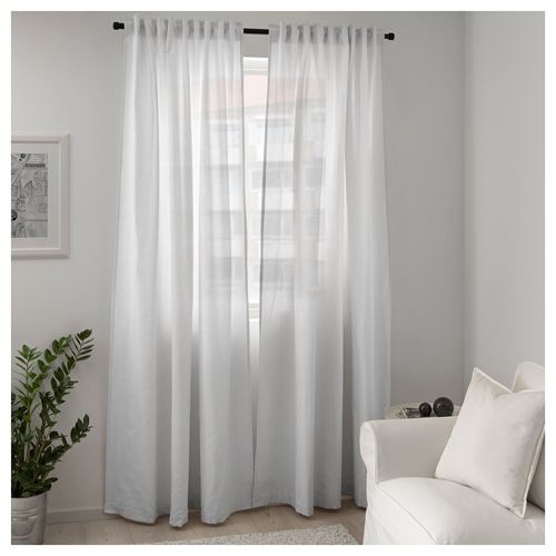 IKEA - TIBAST, background curtain, 1 pair, white, 145x300 cm