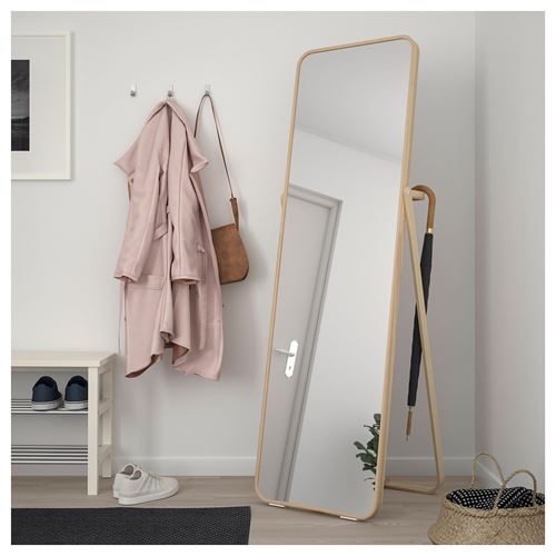 IKEA - IKORNNES, standing mirror, ash, 52x167 cm