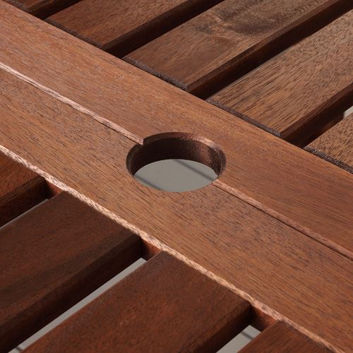 IKEA - APPLARÖ, kanatlı yemek masası-sandalye-arkalıklı bank seti, kahverengi