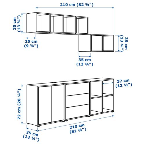 IKEA - EKET, dolap kombinasyonu, koyu gri, 210x35x180 cm