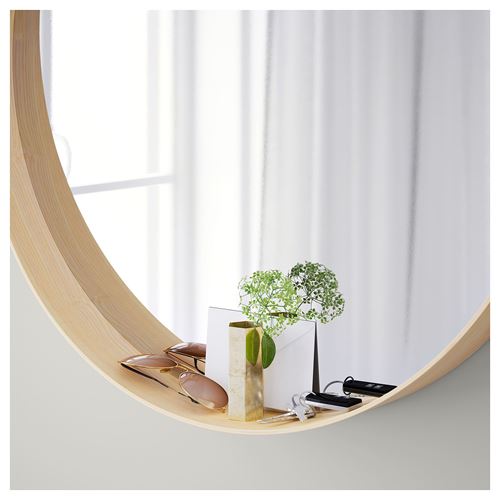 IKEA - STOCKHOLM, yuvarlak ayna, dişbudak kaplama, 80 cm